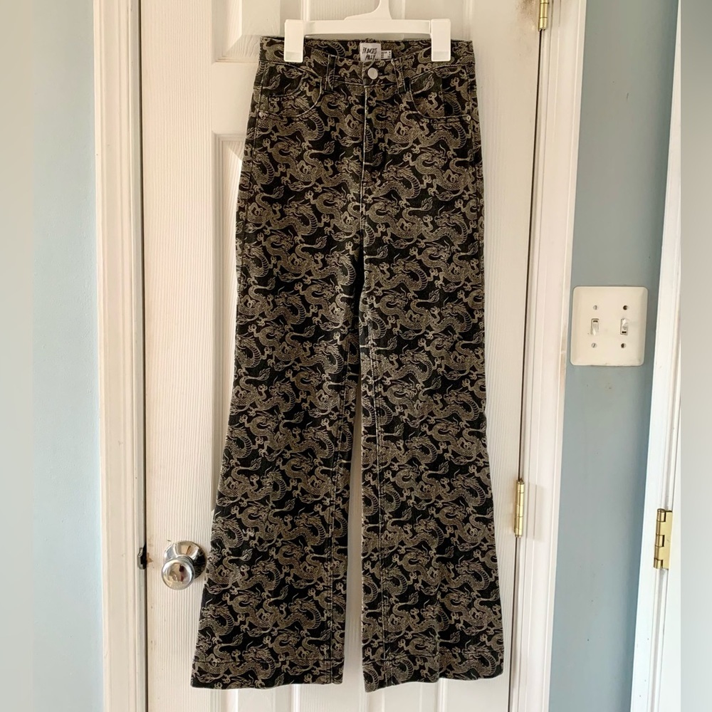 Princess Polly Dragon Print Flared Jeans - Picture 2 of 6